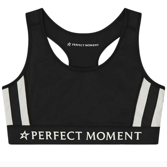 New Perfect Moment Stripes Stars Black/White Sports Bra Medium NWT - Picture 7 of 11